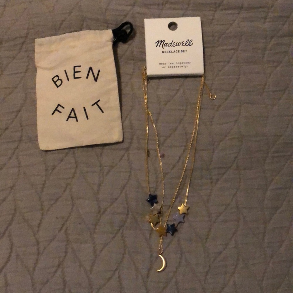 Madewell moon and star necklace set
